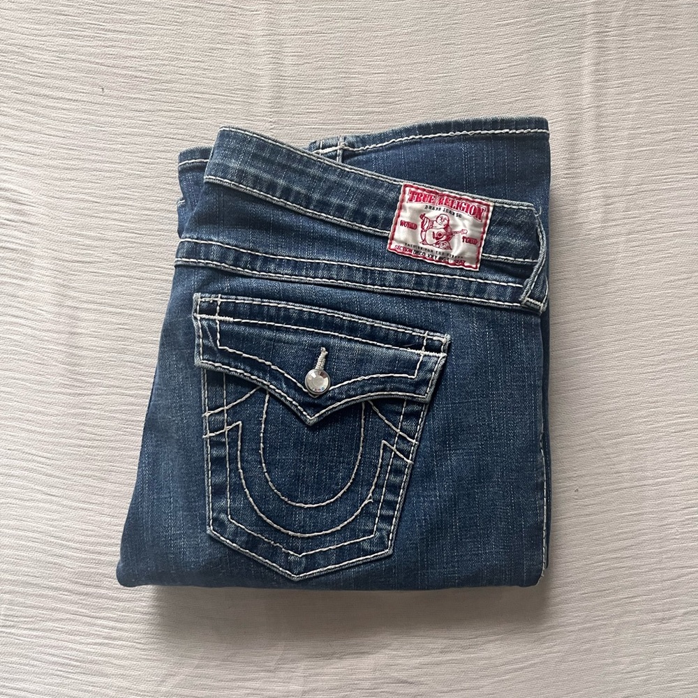 Disco Joey Wide Leg True Religion Rhinestone Jeans